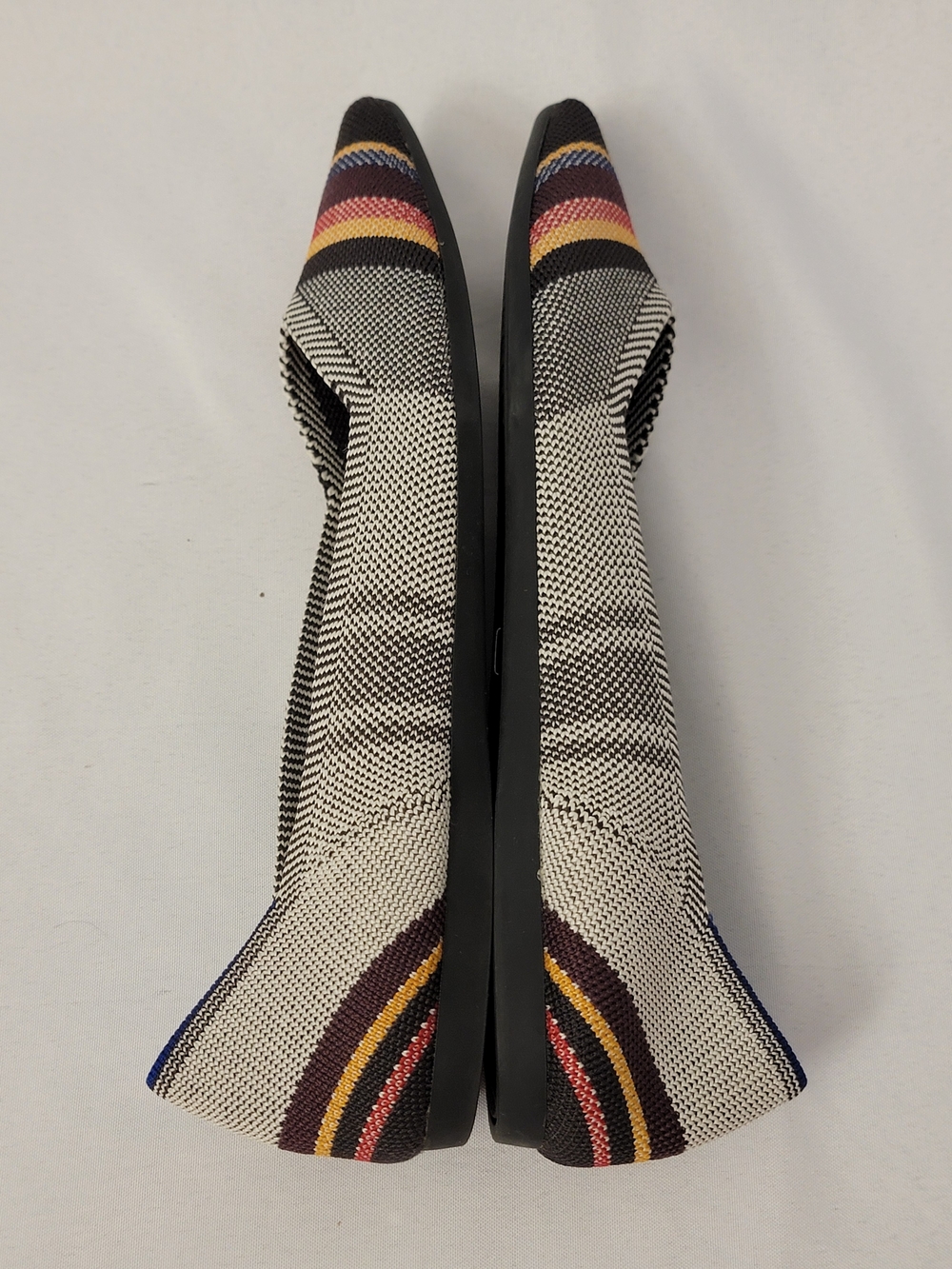 Rothy's The Point Inverse Multicolor Stripe Flats Size 7.5 - Picture 8 of 13